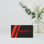 Vibrant Red Trails on Dark Canvas Visitekaartje (Staand voorkant)