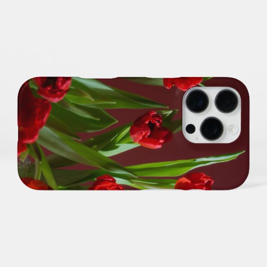 Vibrant red tulips iPhone hoesje (Achterkant horizontaal)