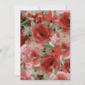 Vibrant Red Waterverf Roos, huwelijksuitnodigingen Kaart (Achterkant)