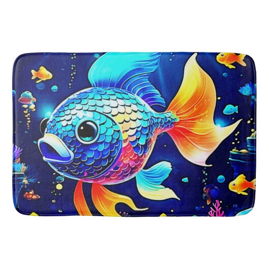 Vibrant Reef Fish Design Badmat (Voorkant)