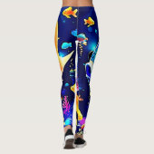 Vibrant Reef Fish Design Leggings (Achterkant)