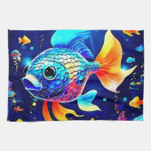 Vibrant Reef Fish Design Theedoek (Horizontaal)