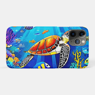Vibrant Reef: Het Onderwaterrijk Van De Schildpad Case-Mate iPhone Case