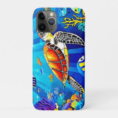 Vibrant Reef: Het Onderwaterrijk Van De Schildpad Case-Mate iPhone Case (Achterkant)