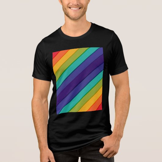 Vibrant regenboog Tri-Blend shirt (Voorkant)