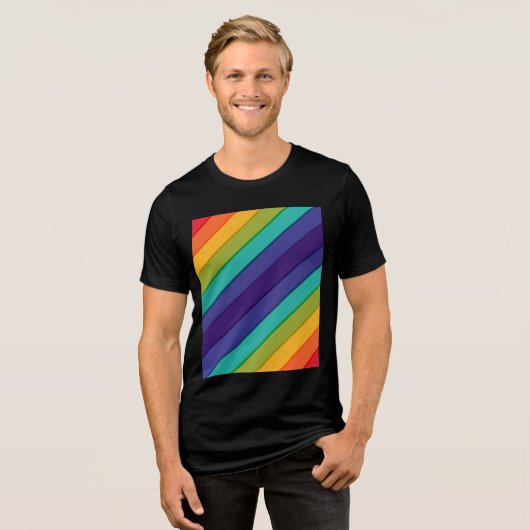 Vibrant regenboog Tri-Blend shirt (Voorkant volledig)
