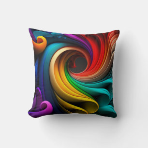 Vibrant regenboogkleurig abstract ontwerp kussen