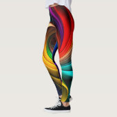 Vibrant regenboogkleurig abstract ontwerp leggings (Links)