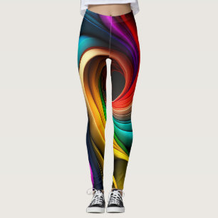 Vibrant regenboogkleurig abstract ontwerp leggings