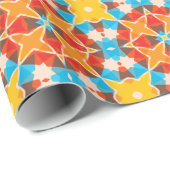 Vibrant Retro 3D Block Colors Kaleidoscope Patroon Cadeaupapier (Rol Hoek)