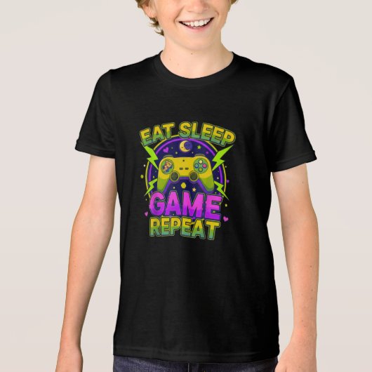 Vibrant Retro 80s Style Gamer T-Shirt (Voorkant)