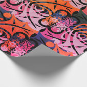 Vibrant Retro Abstract LEAF Patroon Cadeaupapier (Hoek)