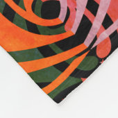 Vibrant Retro Abstract LEAF Patroon Fleece Deken (Hoek)