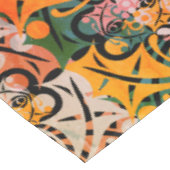 Vibrant Retro Abstract LEAF Patroon Tafelkleed (Gekanteld)