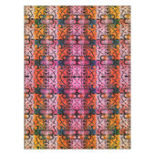 Vibrant Retro Abstract LEAF Patroon Tafelkleed (Voorkant)