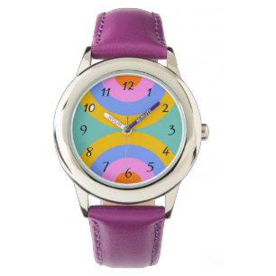 Vibrant Retro Boho cirkels Horloge