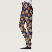 Vibrant Retro Daisy Floral Seamless Pattern Leggin Leggings (Links)