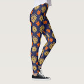 Vibrant Retro Daisy Floral Seamless Pattern Leggin Leggings (Rechts)