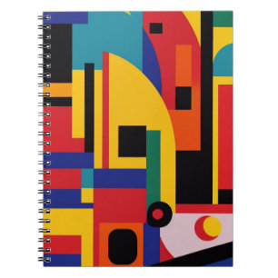 Vibrant Retro Geometrische Abstracte Kunst Notitieboek