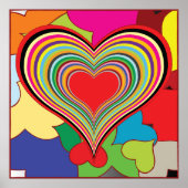 Vibrant Retro Hearts Poster (Voorkant)