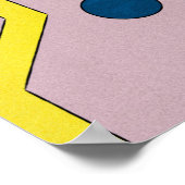 Vibrant Retro Industrieel Geometrisch Abstract Poster (Hoek)