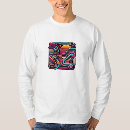 "Vibrant Retro Neon geometrisch" T-shirt (Voorkant)