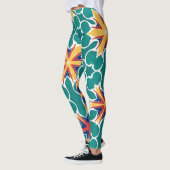 Vibrant Retro Starburst Geometric Pattern Leggings (Links)