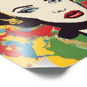 Vibrant Retro Vrouw Pop Portret Kunst Foto Afdruk (Hoek)