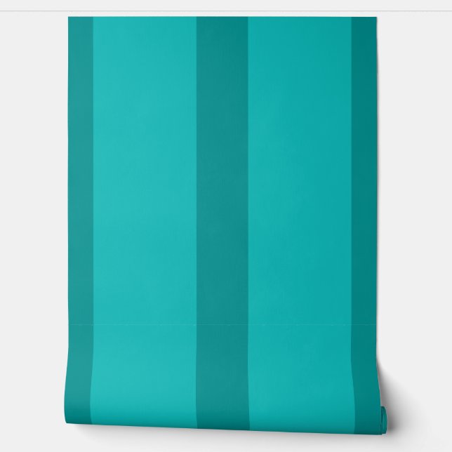 Vibrant Robin Egg Blue Shades in stripes Behang (Afrollen)