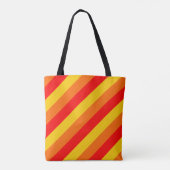 Vibrant rode en gele strepen tote bag (Achterkant)