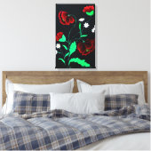 Vibrant rode papaver canvas afdruk (Insitu (Slaapkamer))