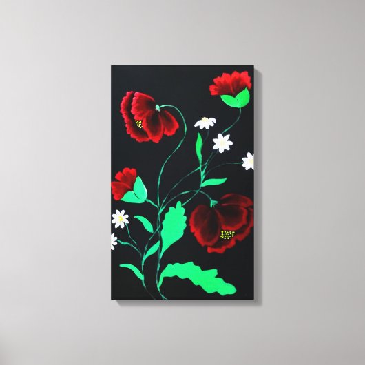 Vibrant rode papaver canvas afdruk (Voorkant)
