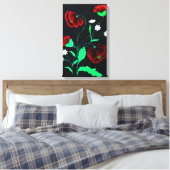 Vibrant rode poppies doekje canvas afdruk (Insitu (Slaapkamer))