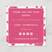 Vibrant Romantic Hearts Valentijnsdag Dank u Vierkante Visitekaartje (Achterkant)