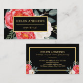 Vibrant  Rood pinda's / botanische flora Visitekaartje (Voorkant / Achterkant)