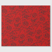 Vibrant Roos Flowers Naadloos flesje rood Cadeaupapier (Vlak)
