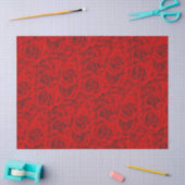 Vibrant Roos Flowers Naadloos flesje rood Tissuepapier (Craft)