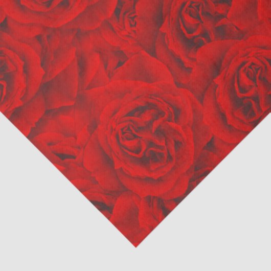 Vibrant Roos Flowers Naadloos flesje rood Tissuepapier (Detail)