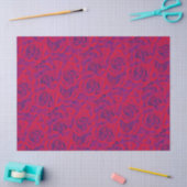 Vibrant Roos Flowers Pattern Floral Paars Red Tissuepapier (Craft)