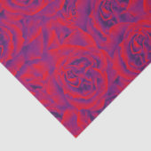 Vibrant Roos Flowers Pattern Floral Paars Red Tissuepapier (Detail)