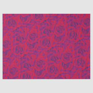 Vibrant Roos Flowers Pattern Floral Paars Red Tissuepapier