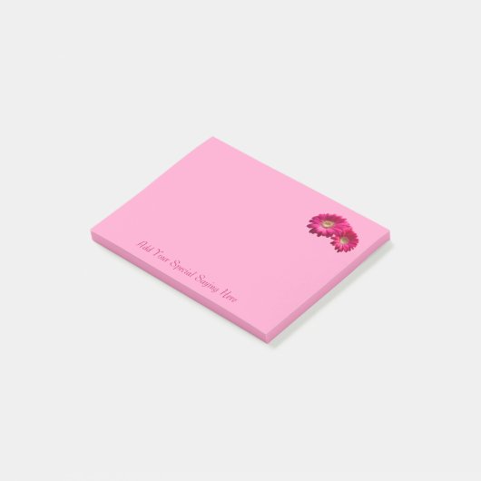 Vibrant Roos roze Gerbera Daisy-laptop aanpassen Post-it® Notes (Schuin)