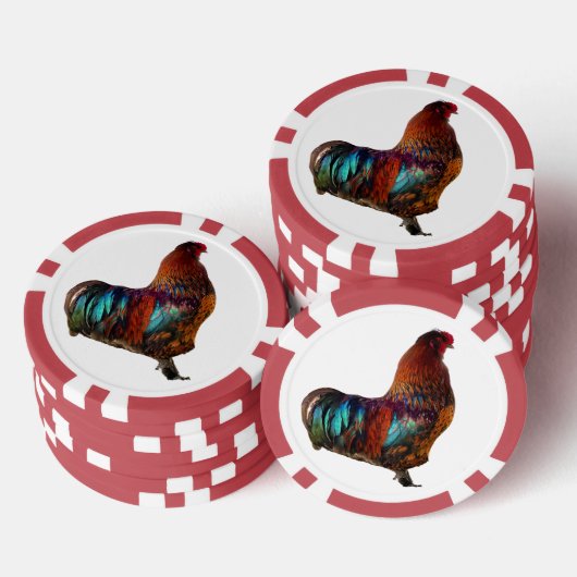 Vibrant Rooster Custom Poker Chips (Opstapeling)