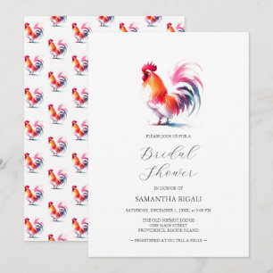 Vibrant Rooster Vrijgezellenfeest Kaart