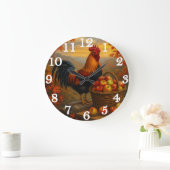 Vibrant rooster with apples farmyard grote klok (Huis)