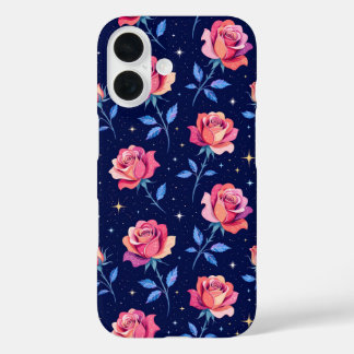 Vibrant Roses Against Starry Night Sky iPhone 16 Hoesje