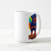 Vibrant Rottweiler Pop Art – Bold Neon Dog Koffiemok (Voorkant rechts)