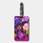 Vibrant roze Abstracte Floral Aangepast Bagagelabe Bagagelabel (Achterkant verticaal)