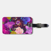 Vibrant roze Abstracte Floral Aangepast Bagagelabe Bagagelabel (Achterkant horizontaal)