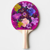 Vibrant roze Abstracte Floral Ping Pong Paddle Tafeltennisbatje (Voorkant)